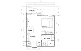 Apartment floor plan, 1 room in building Building B The City Phuket in Phuket, Thailand, The City Phuket No. 11007